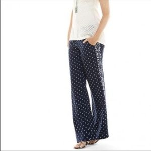 Cabi Navy Palazzo Pants Track Star Trouser, size 6